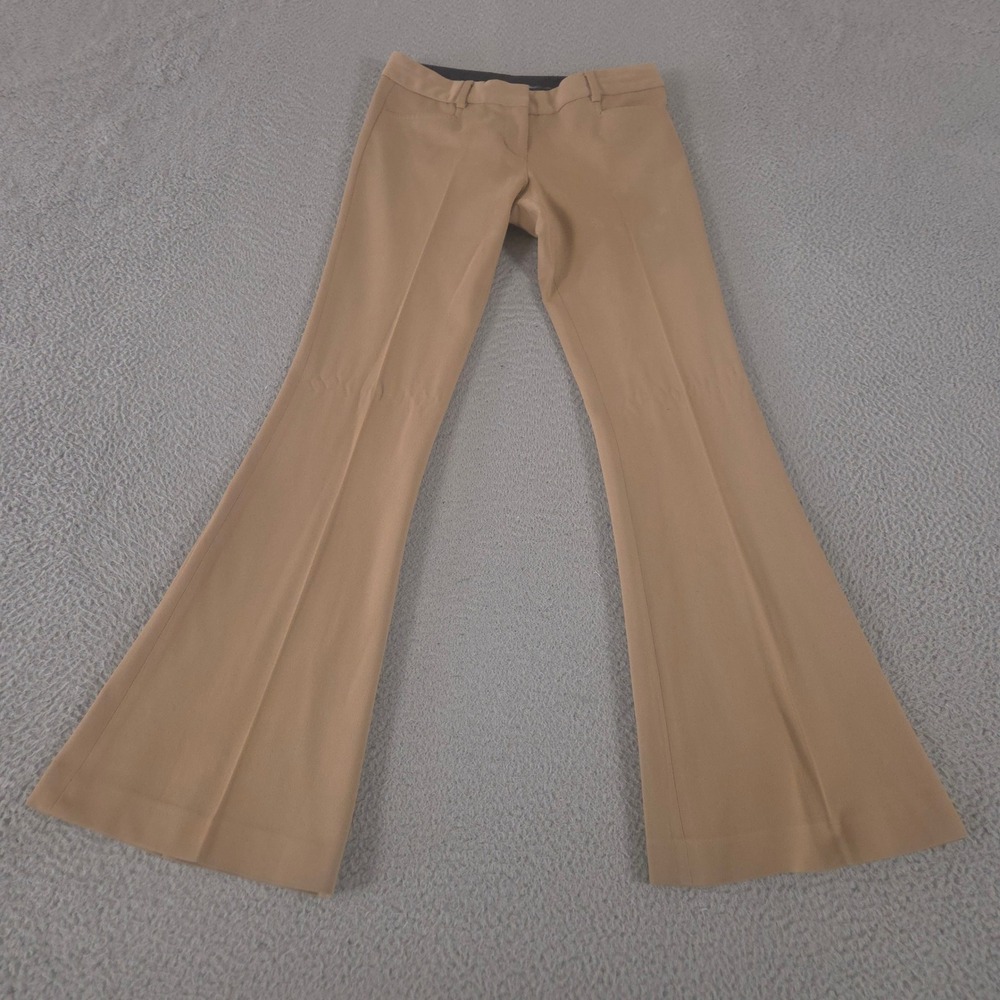 Express Pants Womens 0R Tan Flare Leg Mid Rise Khaki Trousers Career Workwear